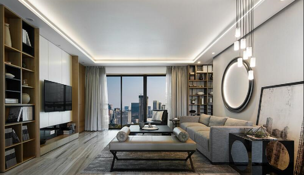 荆州装修：140平灰简木宅