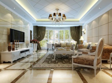 荆州120平温婉简欧三居