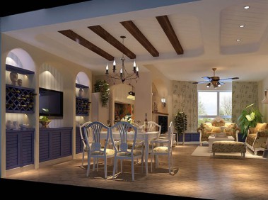 130平地中海风格三居